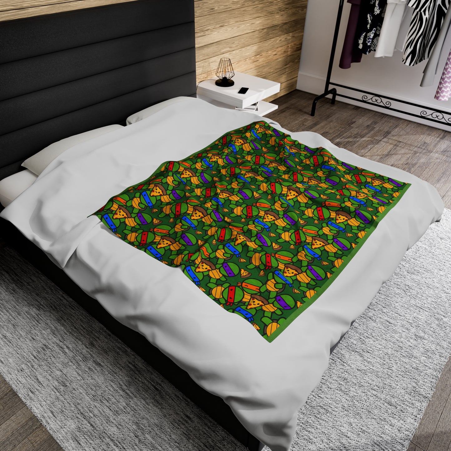 Turtle Bros Pizza Party Plush Blanket