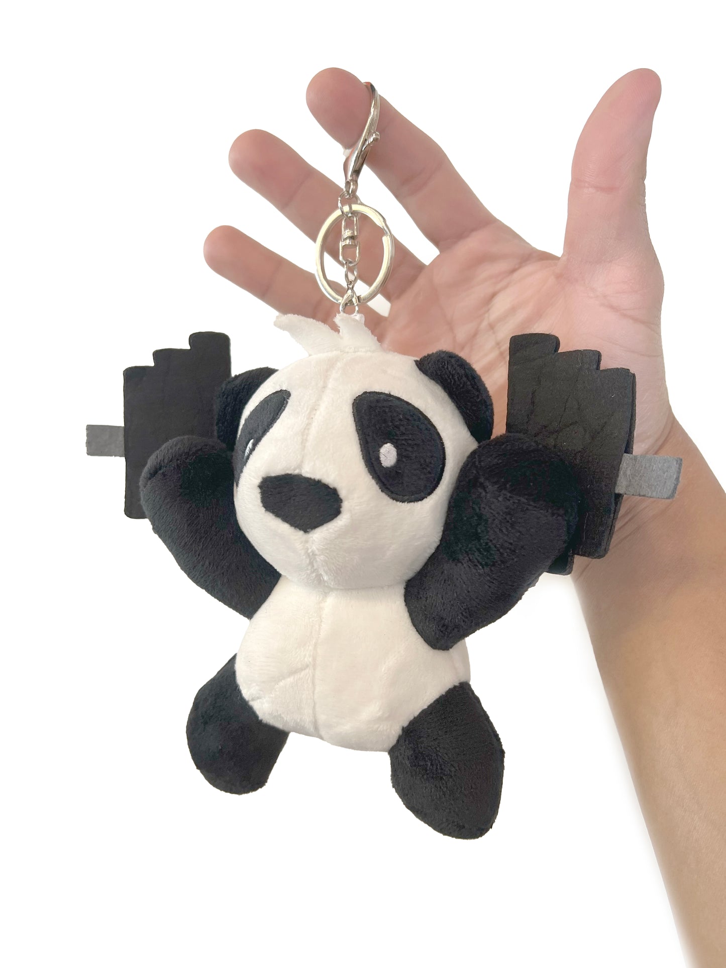 Daquan Panda Weightlifting Plushie Keychain